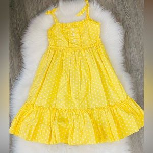 ❌SOLD❌STRASBURG Yellow Polka Dot Sleeveless Sundress Girls Size 7Y